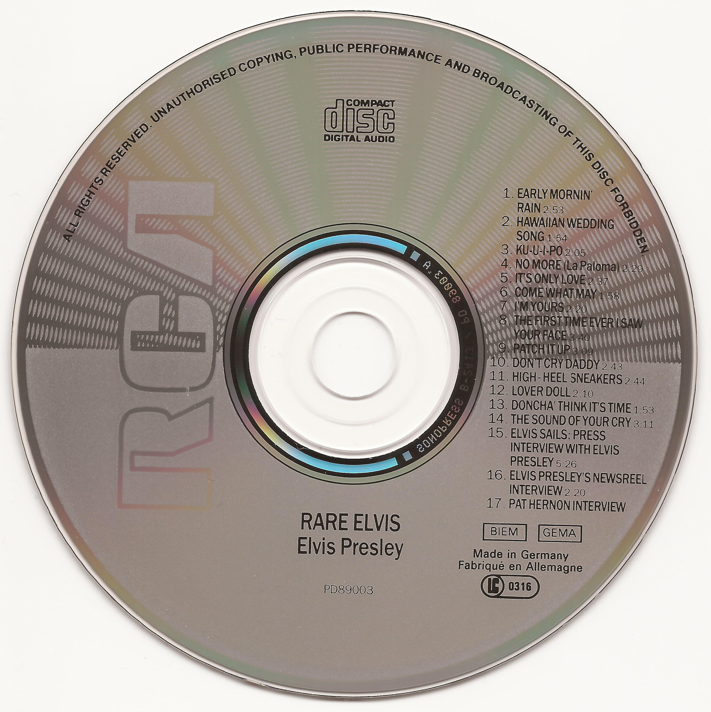 Elvis Presley  Rare Elvis : CD